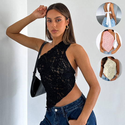 Lace Backless tied Waistless top