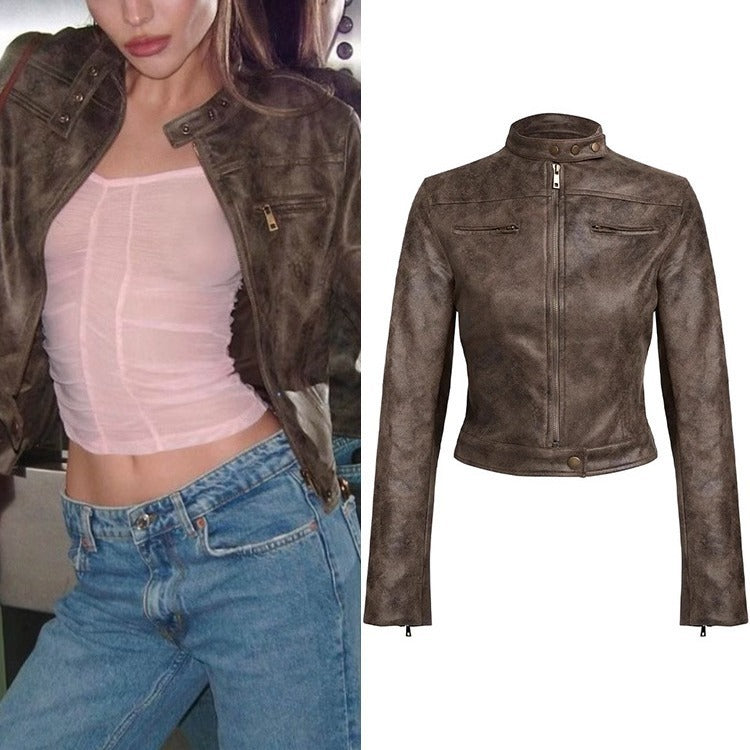 Maillard Motorcycle Vintage Distressed Leather jacket