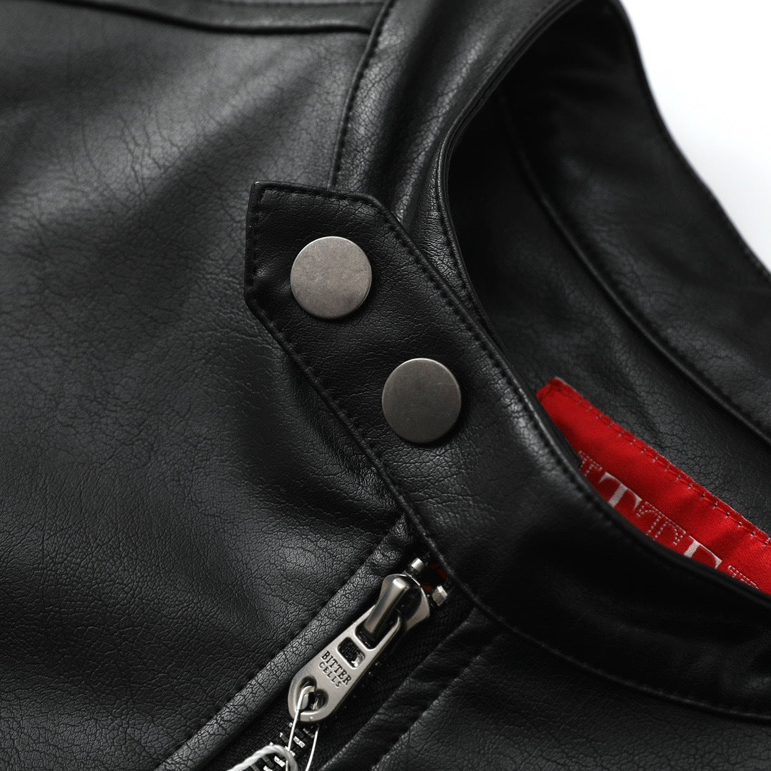 Detailed Biker's Leather Jacket