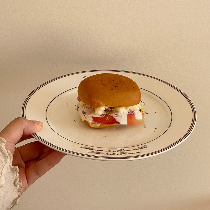 French styled Alphabet Dessert Western Ceramic Plate