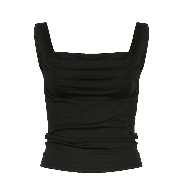 Women's Solid Color Square Collar Sleeveless Camisole