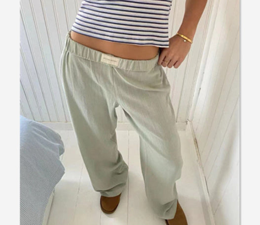 Casual Striped Trousers Summer Wide Leg Pants