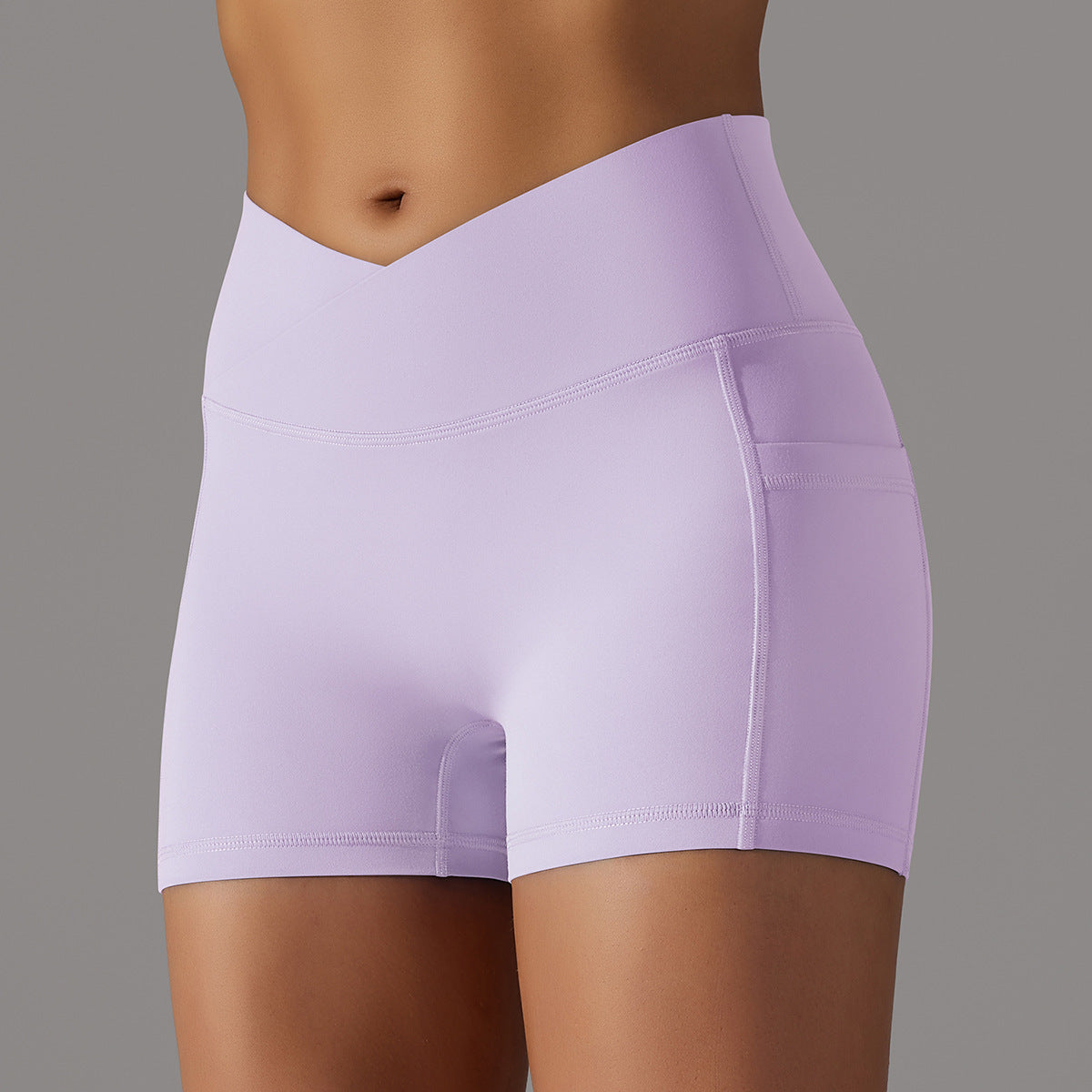 Yoga Shorts With Phone Pocket and scrunch