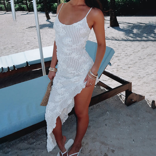 White Slit Summer Dress