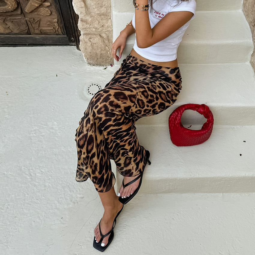 Summer Classic Leopard Pattern maxi Skirt