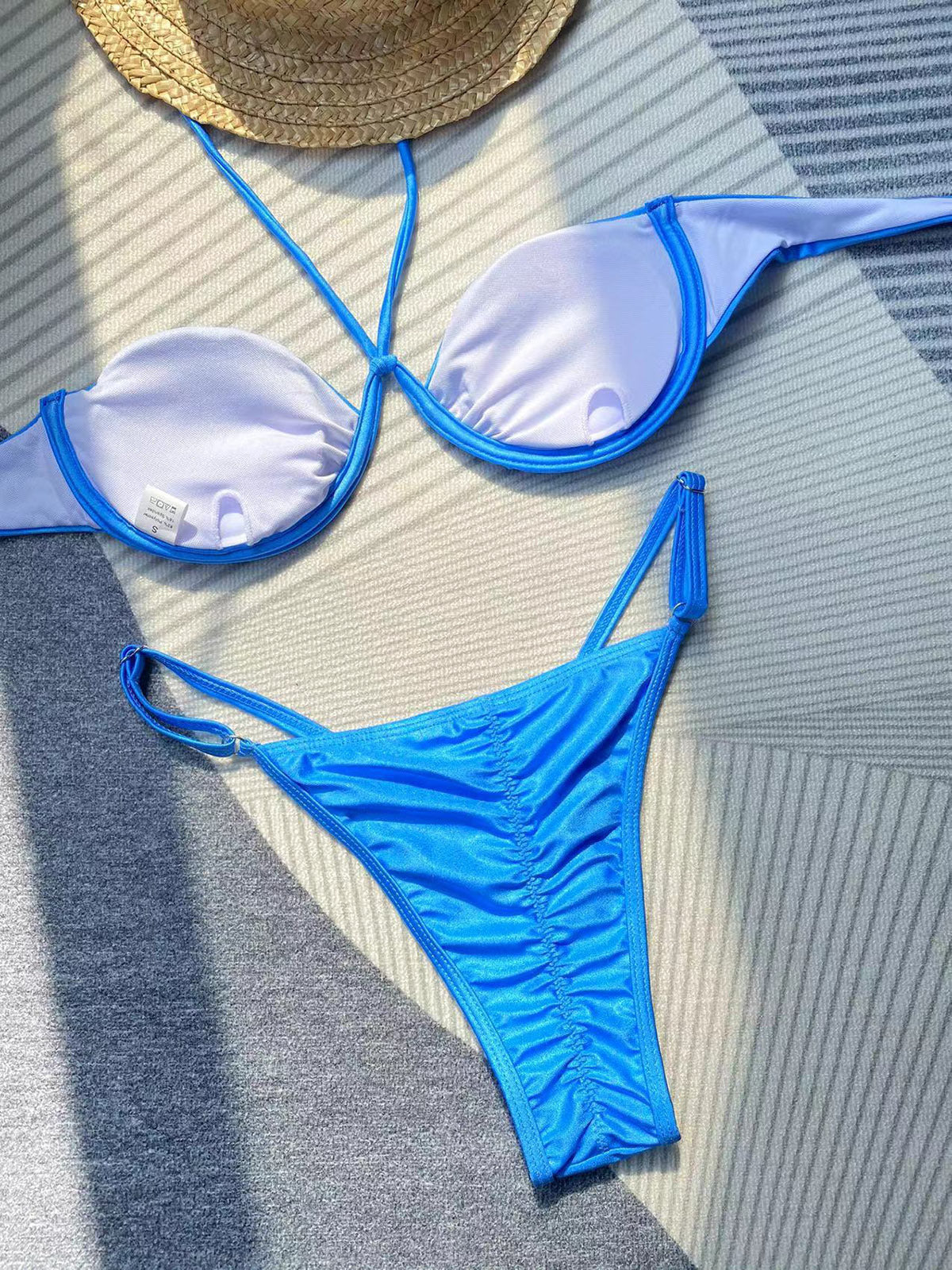 Royal Blue Bandeau Bikini Set