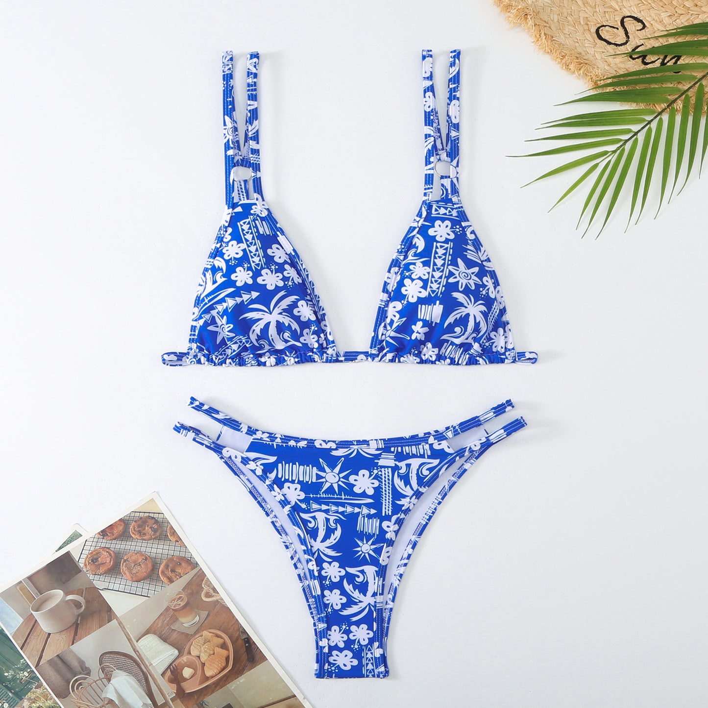 Blue summer bikini set