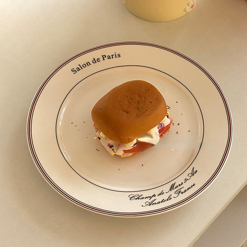 French styled Alphabet Dessert Western Ceramic Plate